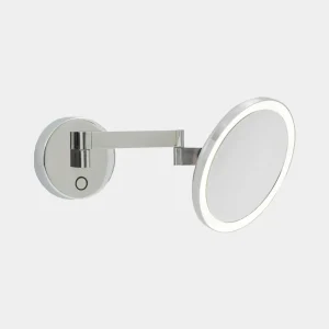 LEDS-C4 Vanity miroir mural à LED, 3 000 K, chromé^ Meubles & Aménagements