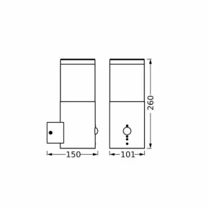 LEDVANCE Applique d'extérieur EnduraClassic Ebro Sensor gris foncé^ Appliques D'Extérieur Avec Détecteur