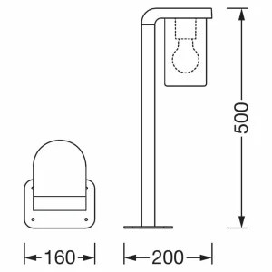 LEDVANCE Endura Classic Cascade lampe pour socle ambre^ Potelets Extérieurs
