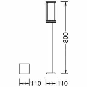 LEDVANCE Endura Classic Frame borne, 80 cm^ Bornes Éclairage Extérieur