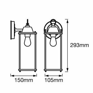LEDVANCE Endura Classic Lantern Square 29,3 cm^ Appliques Murales Extérieures