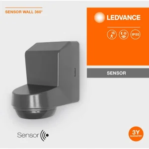 LEDVANCE Sensor Wall 360DEG IP55, gris foncé^ Détecteurs De Mouvement