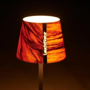 LeuchtNatur Luxa II, noyer, pied noir^ Lampes Décoratives