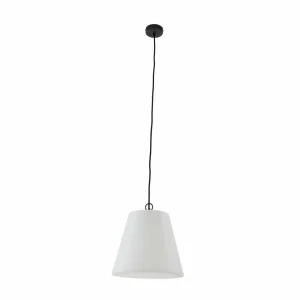 Lindby Alaida suspension d’extérieur, cône, blanc^ Suspensions D'Extérieur