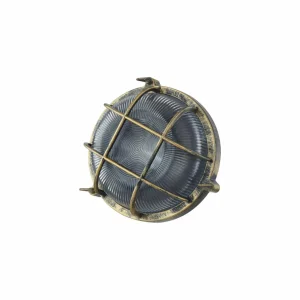 Lindby applique d'extérieur Daaje, doré, Ø 26 cm, aluminium^ Appliques Murales Extérieures