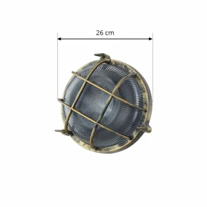 Lindby applique d'extérieur Daaje, doré, Ø 26 cm, aluminium^ Appliques Murales Extérieures