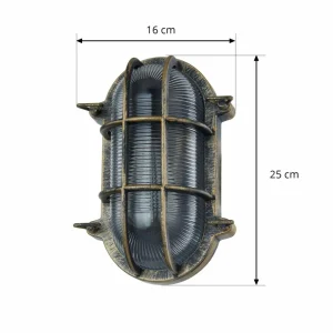 Lindby applique d'extérieur Daaje, doré, 16 cm, aluminium^ Appliques Murales Extérieures