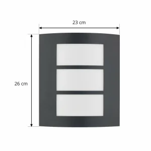 Lindby applique d'extérieur Vimal, E27, 26 cm, noir, aluminium^ Appliques Murales Extérieures