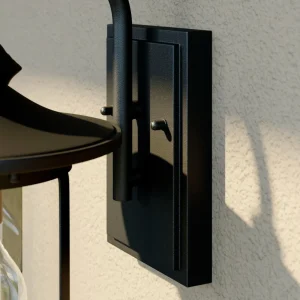 Lindby applique d'extérieur Zayn, noir, verre, hauteur 33,4 cm^ Appliques Murales Extérieures