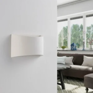 Lindby applique murale Heiko, set de 2, up/down, plâtre, blanc^ Appliques Murales Extérieures