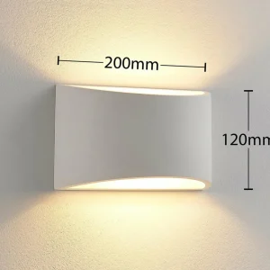 Lindby applique murale Heiko, set de 2, up/down, plâtre, blanc^ Appliques Murales Extérieures