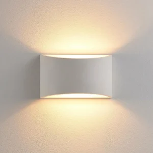 Lindby applique murale Heiko, set de 2, up/down, plâtre, blanc^ Appliques Murales Extérieures