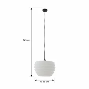 Lindby Arona suspension d’extérieur Ø 38 cm, blanc^ Suspensions D'Extérieur
