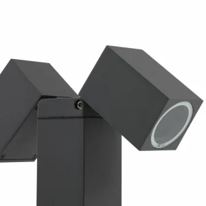 Lindby borne lumineuse Othil, à 2 lampes, 80 cm, gris, aluminium^ Bornes Éclairage Extérieur