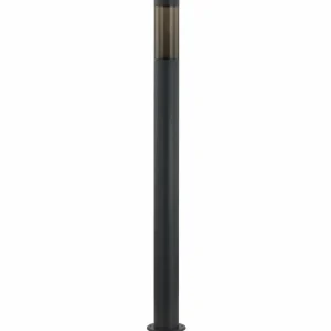 Lindby Borne lumineuse Statius, noir/noir, fer, 100 cm^ Bornes Éclairage Extérieur