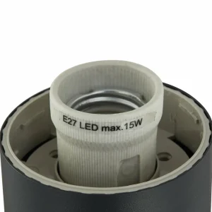 Lindby borne lumineuse Statius, noir/noir, fer, capteur^ Bornes Extérieures Avec Détecteur