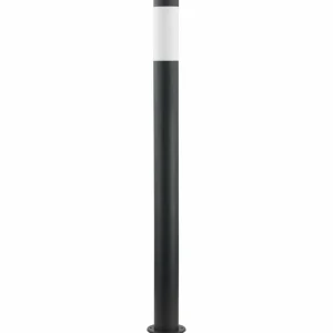 Lindby Borne lumineuse Statius, noir/opale, fer, 100 cm^ Bornes Éclairage Extérieur