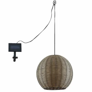 Lindby Catrica suspension solaire LED aspect rotin^ Lampes Décoratives