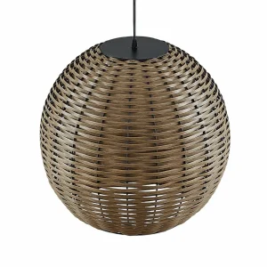 Lindby Catrica suspension solaire LED aspect rotin^ Lampes Décoratives