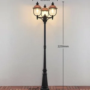 Lindby Clint lampadaire d'extérieur, à 3 lampes^ Bornes Éclairage Extérieur