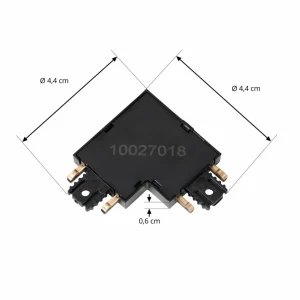 Lindby connecteur en L Lumaro, 90°, noir, angulaire, set de 2 pièces^ Matériel Électrique