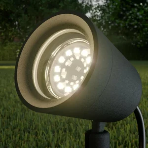 Lindby Elmana spot sur piquet, GU10, IP65^ Projecteurs D'Extérieur