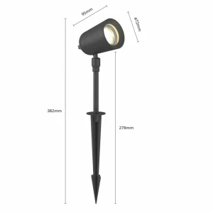 Lindby Elmana spot sur piquet, GU10, IP65^ Projecteurs D'Extérieur