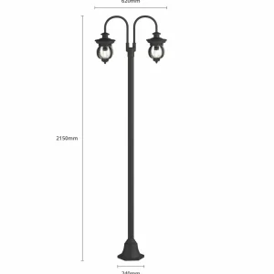 Lindby Farley lampadaire d'extérieur à 2 lampes^ Lampadaires D'Extérieur