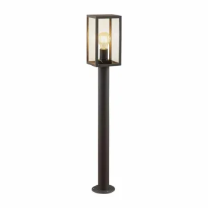 Lindby Filimon borne lumineuse, gris foncé, E27^ Bornes Éclairage Extérieur
