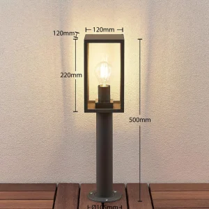 Lindby Filimon potelet, gris foncé, E27^ Potelets Extérieurs