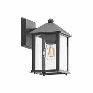 Lindby Giavanna applique d'extérieur, 23,3 cm, anthracite, verre^ Appliques Murales Extérieures