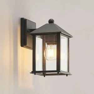 Lindby Giavanna applique d'extérieur, 23,3 cm, anthracite, verre^ Appliques Murales Extérieures