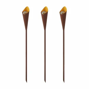 Lindby Jalf lampe solaire LED, x3, couleur rouille^ Lampes Décoratives