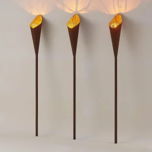 Lindby Jalf lampe solaire LED, x3, couleur rouille^ Lampes Décoratives