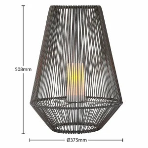 Lindby Kaati lanterne solaire LED, rotin, 37 cm^ Lampes Décoratives