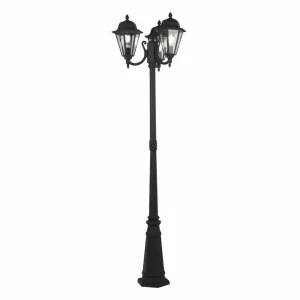 Lindby Lampadaire d'extérieur Edana, 3 flammes, gris, aluminium^ Lampadaires D'Extérieur