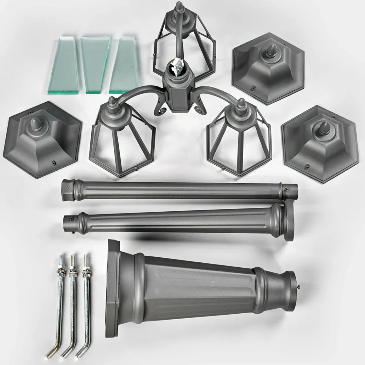 lindby_lampadaire_dextrieur_edana__flammes_gris_aluminium_4.webp Lindby Lampadaire d'extérieur Edana, 3 flammes, gris, aluminium^ Lampadaires D'Extérieur