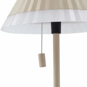 Lindby Lampe à poser LED rechargeable Ilvi, beige, aluminium, Ø 17,5 cm^ Lampes Décoratives