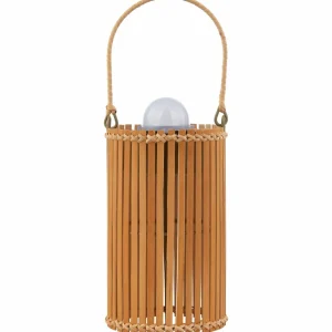 Lindby lampe de table LED Amaria, bambou, Ø 12 cm^ Lampes Décoratives