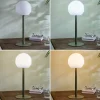 Lindby lampe de table LED d'extérieur Eleia, vert, métal, batterie^ Lampes Décoratives