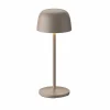 Lindby lampe de table LED rechargeable Arietty, beige, aluminium, Ø 10,5 cm^ Lampes Décoratives
