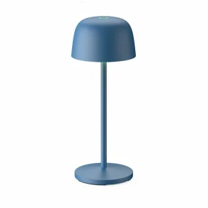 Lindby lampe de table LED rechargeable Arietty, bleu, aluminium, Ø 10,5 cm^ Lampes Décoratives