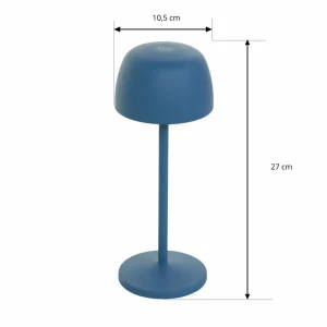 Lindby lampe de table LED rechargeable Arietty, bleu, aluminium, Ø 10,5 cm^ Lampes Décoratives