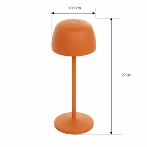 Lindby lampe de table LED rechargeable Arietty, orange, aluminium, Ø 10,5^ Lampes Décoratives