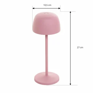 Lindby lampe de table LED rechargeable Arietty, rose, aluminium, Ø 10,5 cm^ Lampes Décoratives