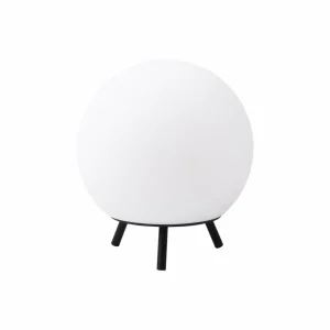 Lindby lampe de table LED rechargeable Aurilia, noir/blanc, fer, IP44^ Lampes Décoratives