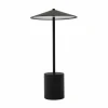 Lindby lampe de table LED rechargeable Ayva, noir, aluminium, IP44^ Lampes Décoratives
