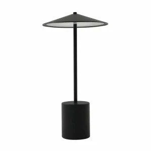 Lindby lampe de table LED rechargeable Ayva, noir, aluminium, IP44^ Lampes Décoratives