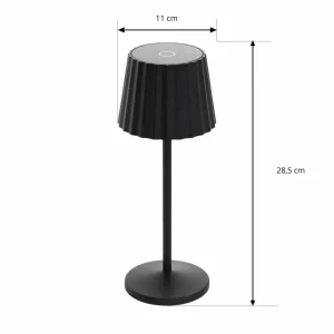 Lindby Lampe de table LED rechargeable Esali, noir, aluminium, 11 cm^ Lampes Décoratives