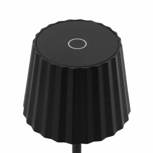 Lindby Lampe de table LED rechargeable Esali, noir, aluminium, 11 cm^ Lampes Décoratives